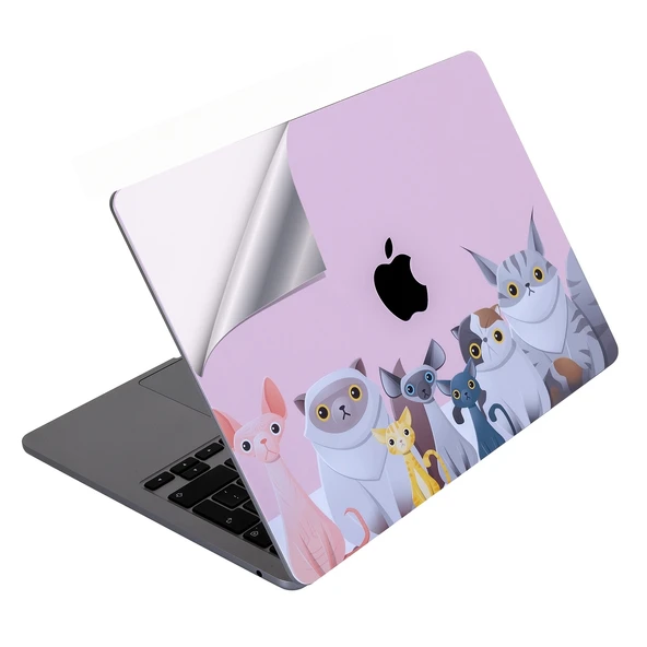 Macbook Air M2-M3-M4 Kılıf 13.6inç Yapıştırma Sticker Koruyucu Kaplama Animal03 A2681 A3113 A3240 ile Uyumlu - Resim 2