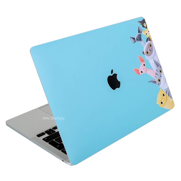 Macbook Air M2-M3 Kılıf 13.6inç Yapıştırma Sticker Koruyucu Kaplama Animal03 A2681 A3113 ile Uyumlu