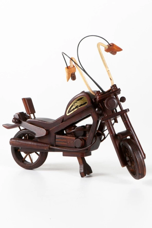 Dekoratif Ahşap Harley Davidson Motosiklet 20 cm - Resim 5