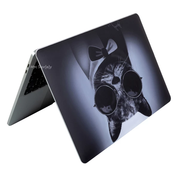 Macbook Air M1 Kılıf Cat01NL Koruyucu Yapıştırma Sticker Laptop Kaplama A2337 ile Uyumlu - 3