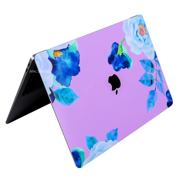 Macbook Air M1 Kılıf Flower03 Yapıştırma Laptop Kaplama Sticker Koruyucu A2337 ile Uyumlu - 8