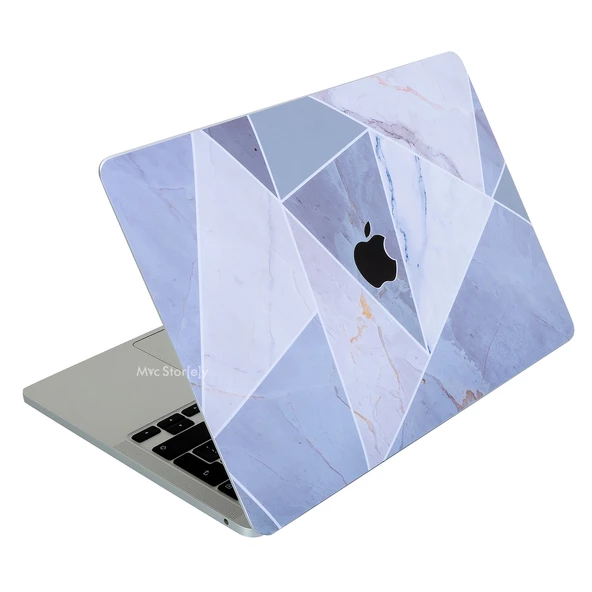 Macbook Air M1 Kılıf Marble14 Kaplama Yapıştırma Sticker Laptop Koruyucu A2337 ile Uyumlu - 3