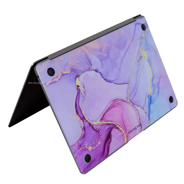 Macbook Air M1 Kılıf Marble14 Kaplama Yapıştırma Sticker Laptop Koruyucu A2337 ile Uyumlu - 6
