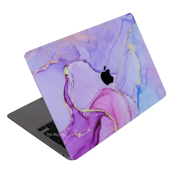 Macbook Air M1 Kılıf Marble14 Kaplama Yapıştırma Sticker Laptop Koruyucu A2337 ile Uyumlu - 2