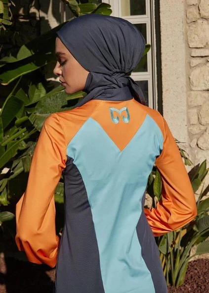 Mayovera  Renkler Turuncu Kol Tek Üst Mayo - Resim 4