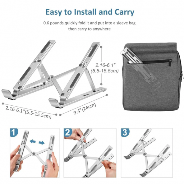 Zuidid Katlanır Alüminyum Notebook Standı - 5