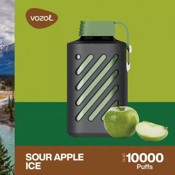 VOZOL GEAR 10.000 ELEKTRONİK NARGİLE ELEKTRONİK SİGARA CEP NARGİLESİ - Sour Apple Ice Aromalı