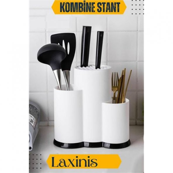 TransForMacion 6 ADET Laxinis Bıçak Kaşık Çatal Kombine Stant - 2
