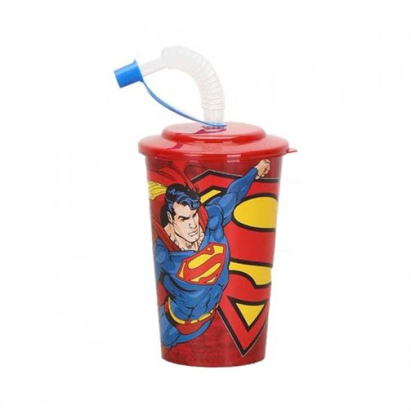 TransForMacion 12+2 ADET Pipetli Superman Lisanlı Çocuk Bardağı