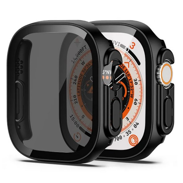 Apple Watch Ultra 49mm Sert PC Kasa ve Privacy Ekran Koruyucu Zore Watch Gard 23