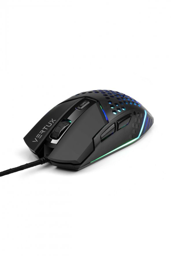 VERTUX Oyuncu Mouse 6 Düğmeli Altıgen Kablolu Rgb 6400 Dpı Led - Katana