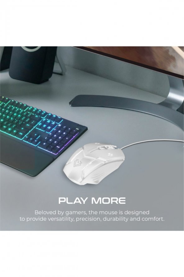 VERTUX Oyuncu Mouse Ergonomik Optik Usb Kablolu 3200 Dpı Led - Senseı - 3
