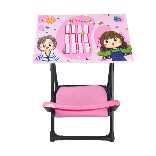 Bebelow Çocuk Ders Çalışma Masası Yazı Tahtalı Katlanabilir Sandalyeli - 4