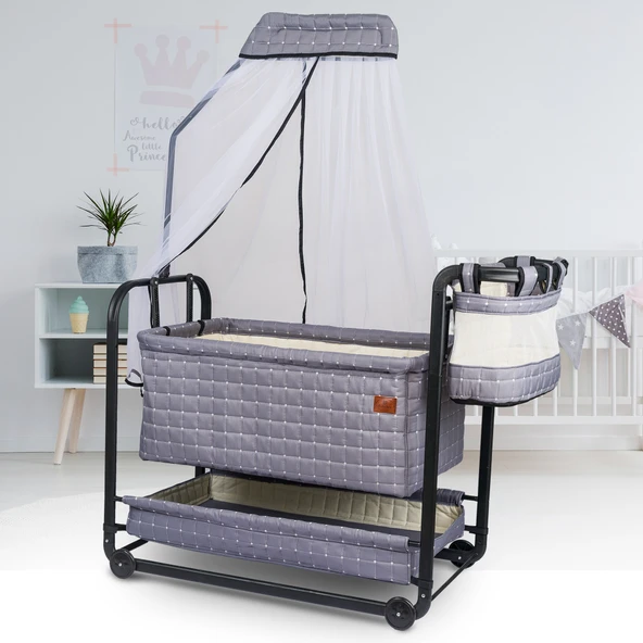 Bebelow Safir Anne Yanı Sallanabilir Bebek Beşiği Portatif Hamak Sepet Beşik ürün görseli