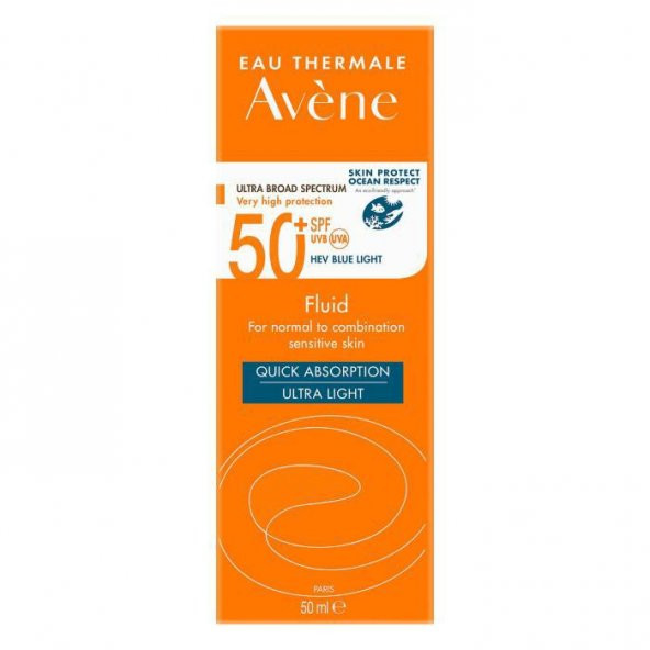 Avene Solaire SPF50+ Fluid Ultra Light 50 ml Normal ve Karma Ciltler İçin Güneş Koruyucu