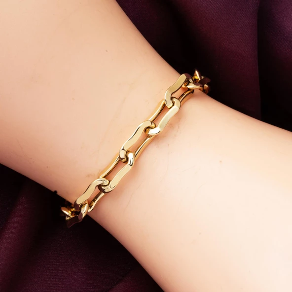 14 Ayar Altın Zincir Bileklik - Resim 2