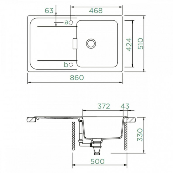 Schock Wembley D 100 Polaris Beyaz Granit Mutfak Evyesi - 2