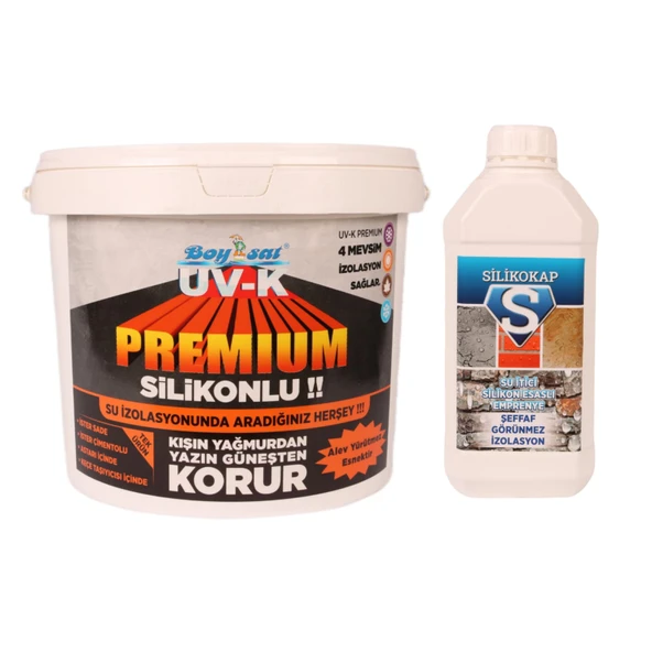 Fırsat Paketi 3 Kg Uv-K Premium Silikonlu Boya ve Silikokap Şeffaf Su İzolasyonu 5 Lt ürün görseli 1