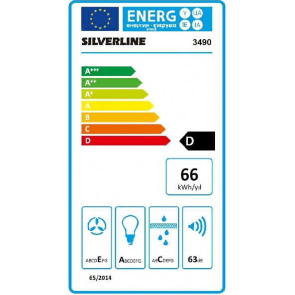 Silverline 3490 Oslo Beyaz Cam Davlumbaz 60 Cm - 3