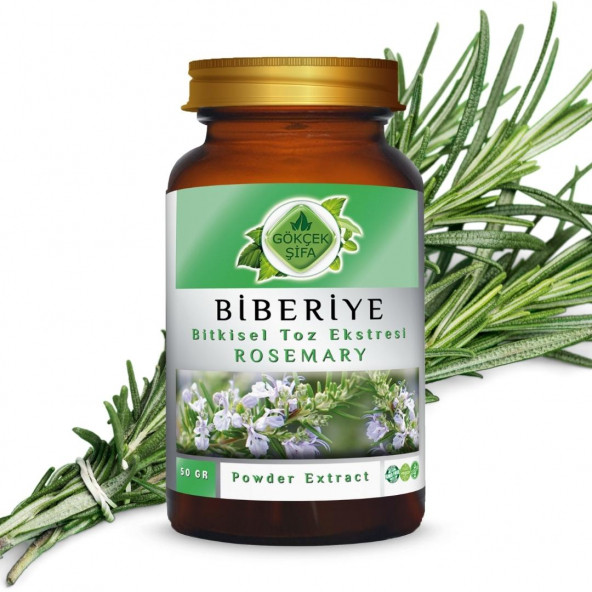 Biberiye Toz Ekstresi (Rosmarinus Officinalis) 50 gr. Cam Kavanoz - 2