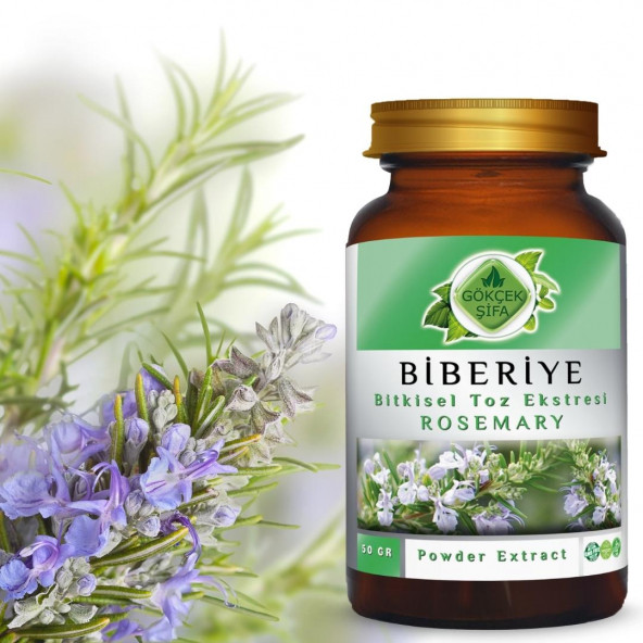 Biberiye Toz Ekstresi (Rosmarinus Officinalis) 50 gr. Cam Kavanoz - 6