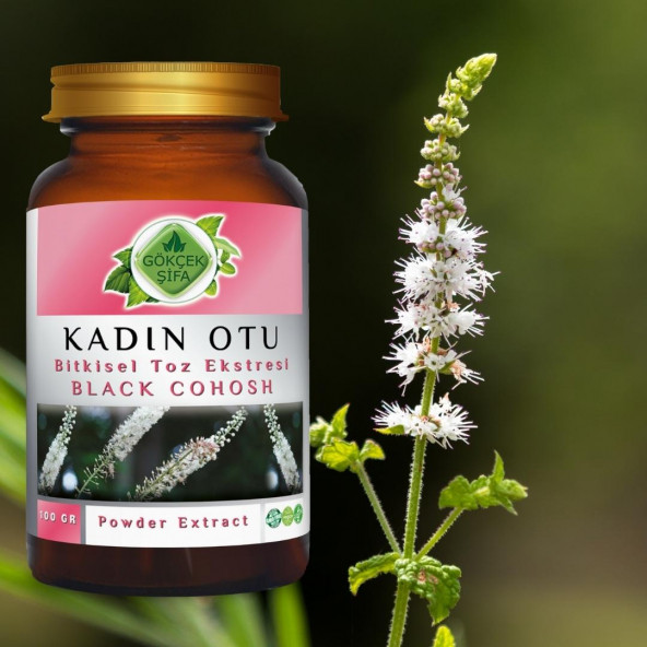Black Cohosh (Kadın Otu) Toz Ekstresi 100 gr. Cam Kavanoz - 5
