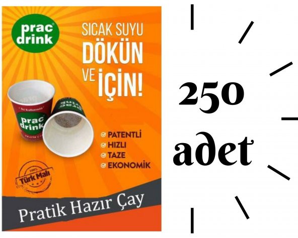 250 li Karton Bardakta Hazır Pratik Çay