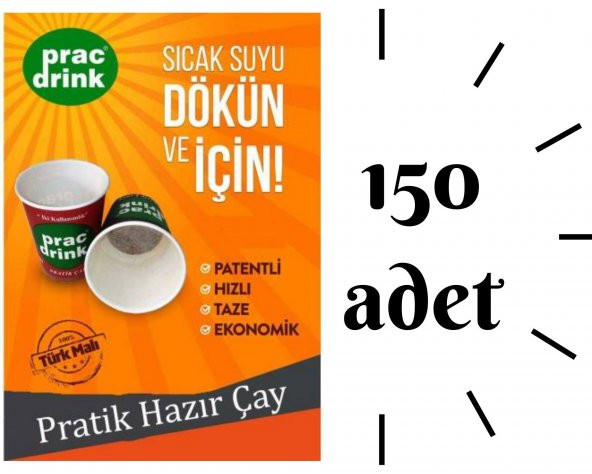 150li Karton Bardakta Hazır Pratik Çay