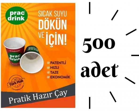 500 lü Karton Bardakta Hazır Pratik Çay