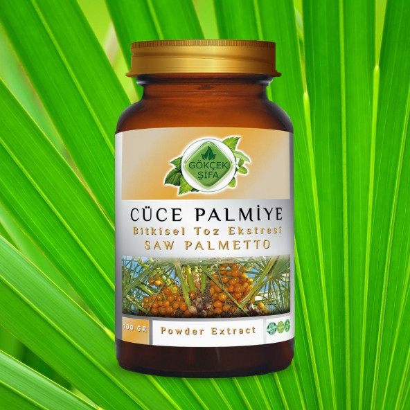 Cüce Palmiye Toz Ekstresi (Serenoa repens)100 gr. Cam Kavanoz - 6