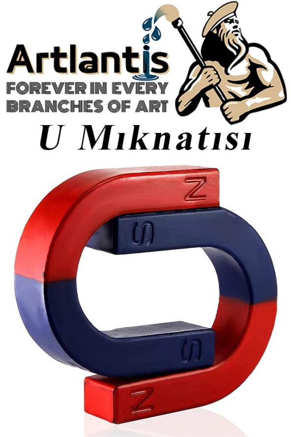 U Mıknatısı Deney Malzemesi 4 Adet Okul Projeleri İçin U Şekilli At Nalı Mıknatıs Kırmızı Mavi Boyalı - 6