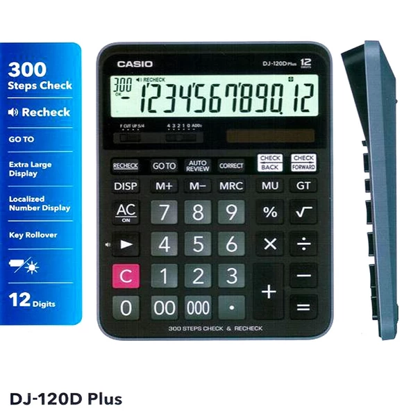 Casio DJ-120D Plus 12 Haneli Masaüstü Hesap Makinesi ürün görseli