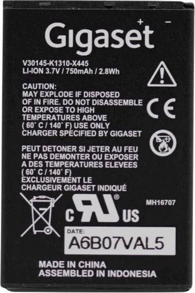 Gigaset Sl4, Sl400, Sl78, Sl780, Sl785, Sl788 Uyumlu X445 Pil - 4