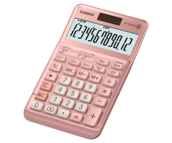 Casio JF-120FM 12 Hane Masaüstü Hesap Makinesi Pembe