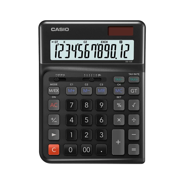 Casio DE-12E-BK 12 Haneli Masaüstü Hesap Makinesi
