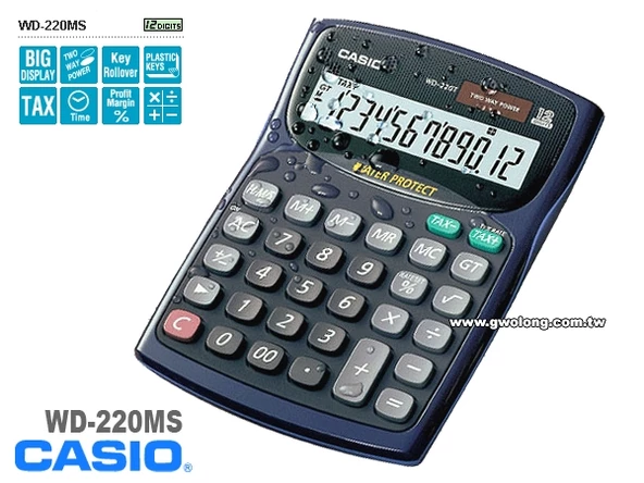 Casio WD-220MS Suya Toza Darbeye Dayanıklı Hesap Makinesi Mavi - 3
