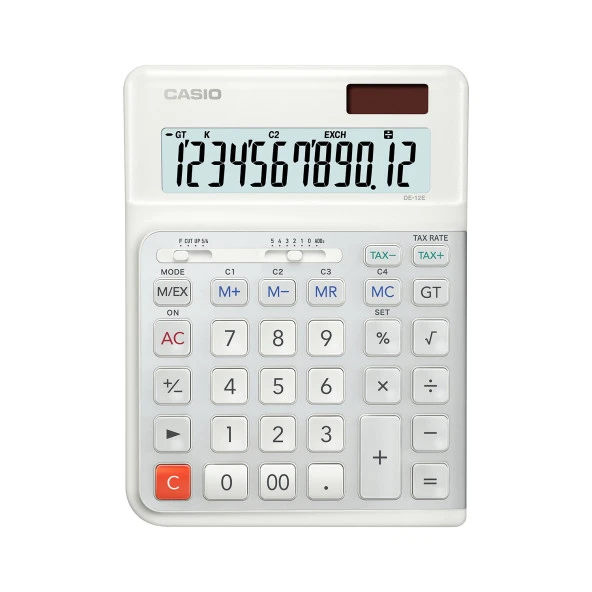 Casio DE-12E-WE 12 Haneli Masaüstü Hesap Makinesi ürün görseli