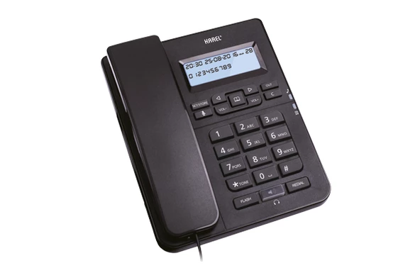 Karel TM145 Ekranlı Masaüstü Kablolu Telefon Siyah