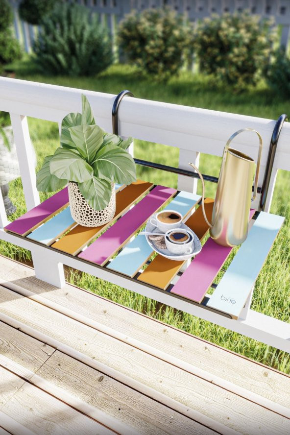 Bino Katlanır Masa Balkon Veranda Mutfak Masası Askılı Kamp Masası Yükseklik Ayarlı Bahçe Masası ürün görseli 1