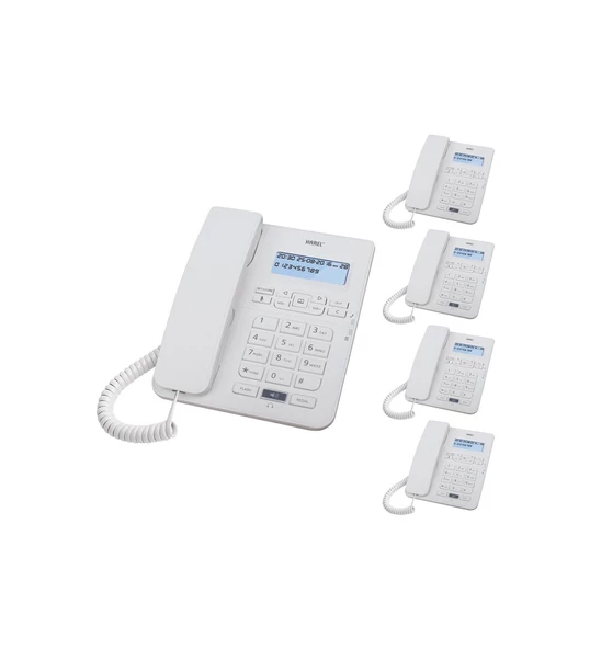 Karel TM145 Beyaz Ekranlı Masaüstü Kablolu Telefon 5'li Fırsat Paketi ürün görseli