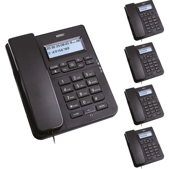 Karel TM145 Siyah Ekranlı Masaüstü Kablolu Telefon 5'li Fırsat Paketi ürün görseli