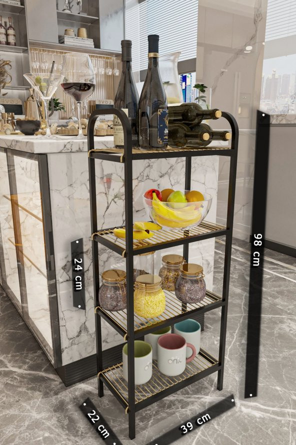Bino Çok Amaçlı Düzenleyici Banyo Dolabı Mutfak Rafı Makyaj ve Aksesuar Dolabı Telli Organizer - 4