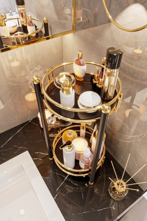 Bino Banyo Düzenleyici Çok Amaçlı Makyaj Takı Organizeri Banyo Mutfak Dolabı Servis Sunum Standı - 5