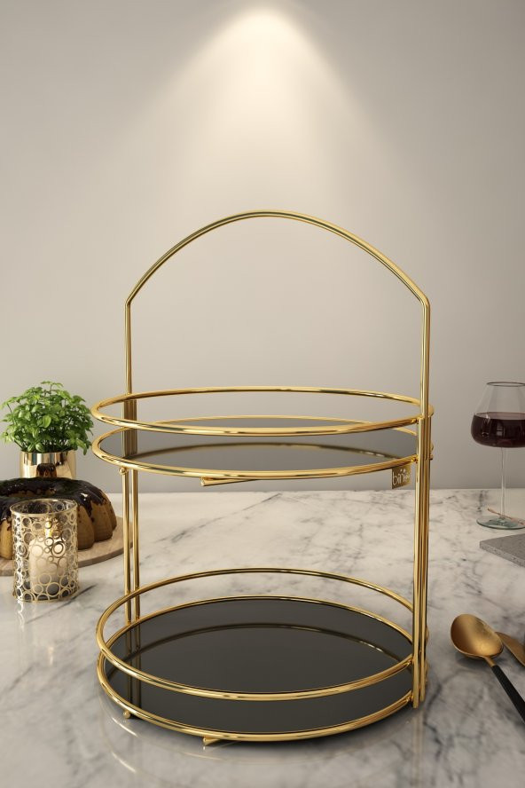 Bino Banyo Düzenleyici Organizer Takı Kozmetik Havlu Rafı Standı  2 Katlı 40cm - 4