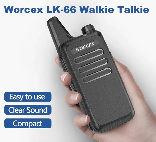 Worcex LK-66 Açık Alan 15Km Mesafeli Pmr Telsiz (Tekli Paket)