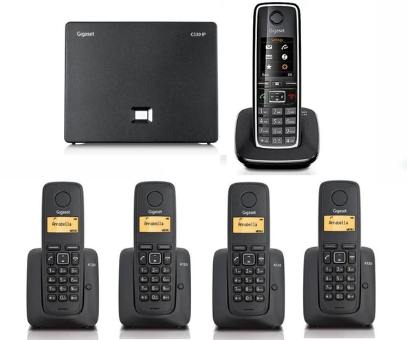 Gigaset C530 IP 5 Dahili Dect Telsiz Kablosuz Telefon Santrali
