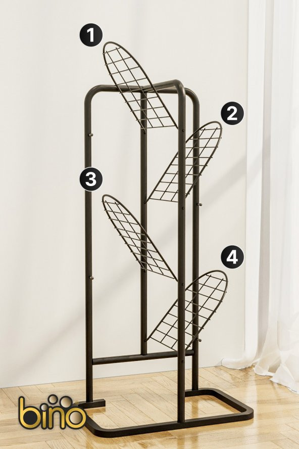 Bino Saksılık 4 KATLI Metal Çiçeklik Dekoratif Lüks Bahçe Mobilyası Saksı Standı Bahçe Balkon Rafı - 4
