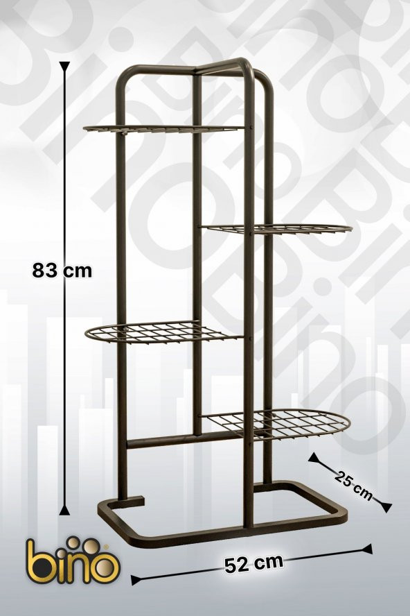 Bino Saksılık 4 KATLI Metal Çiçeklik Dekoratif Lüks Bahçe Mobilyası Saksı Standı Bahçe Balkon Rafı - 5