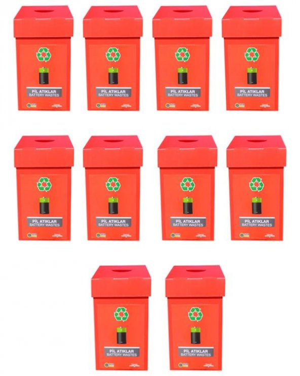 10’lu Geri Dönüşüm Kutusu – Pil Atık Kutusu
