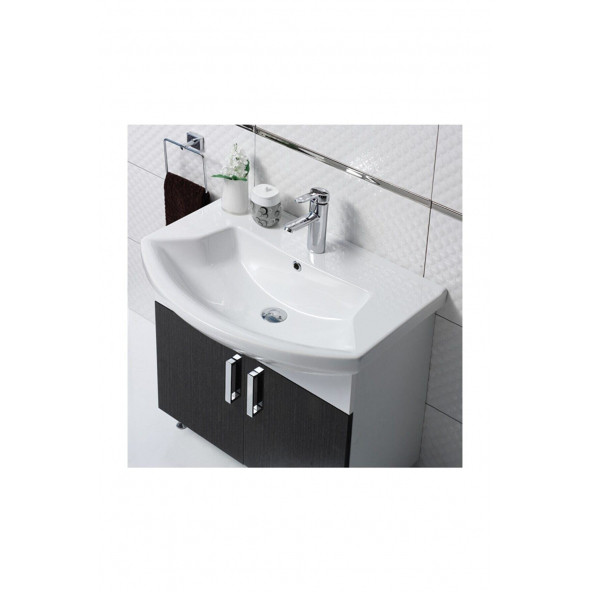 Turkuaz Seramik Cerastyle Evita Serisi 90 x 55 Cm Etajerli Lavabo - 3